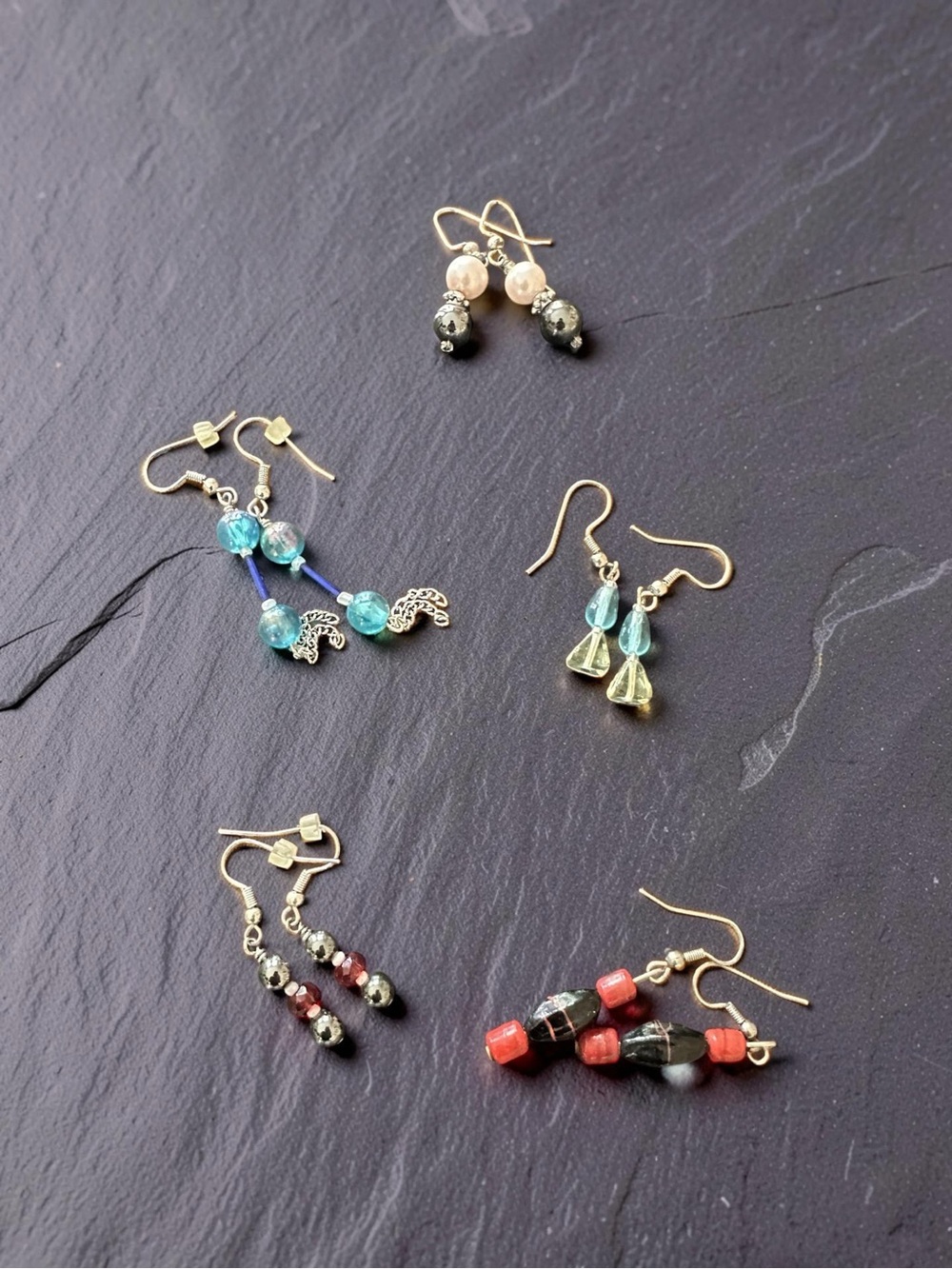 Handmade Multicolor Beaded Dangle Earrings